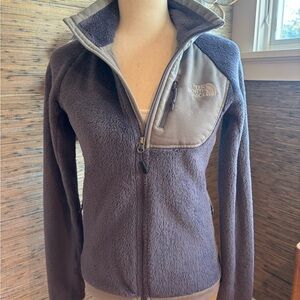 The North Face Women's Plum and Gray Fleece Jacket